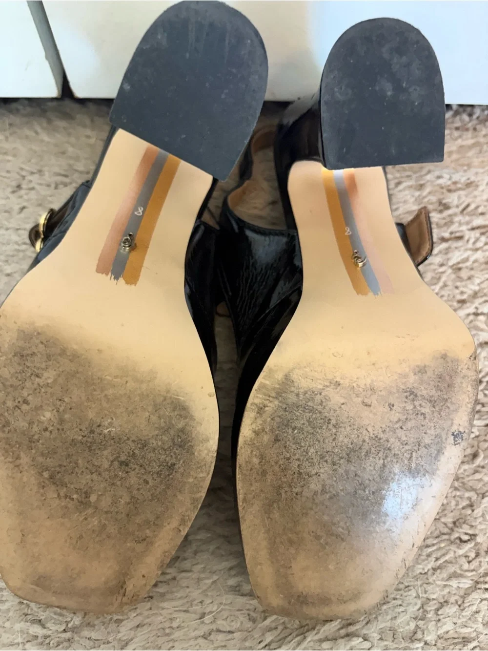 Sam Edelman Jidie Black Patent Slingback Mary Jane Heels